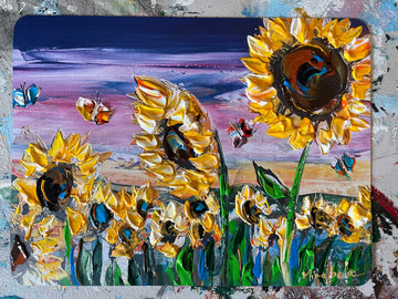 “Sunflowers of the Night” Original Art Magnet