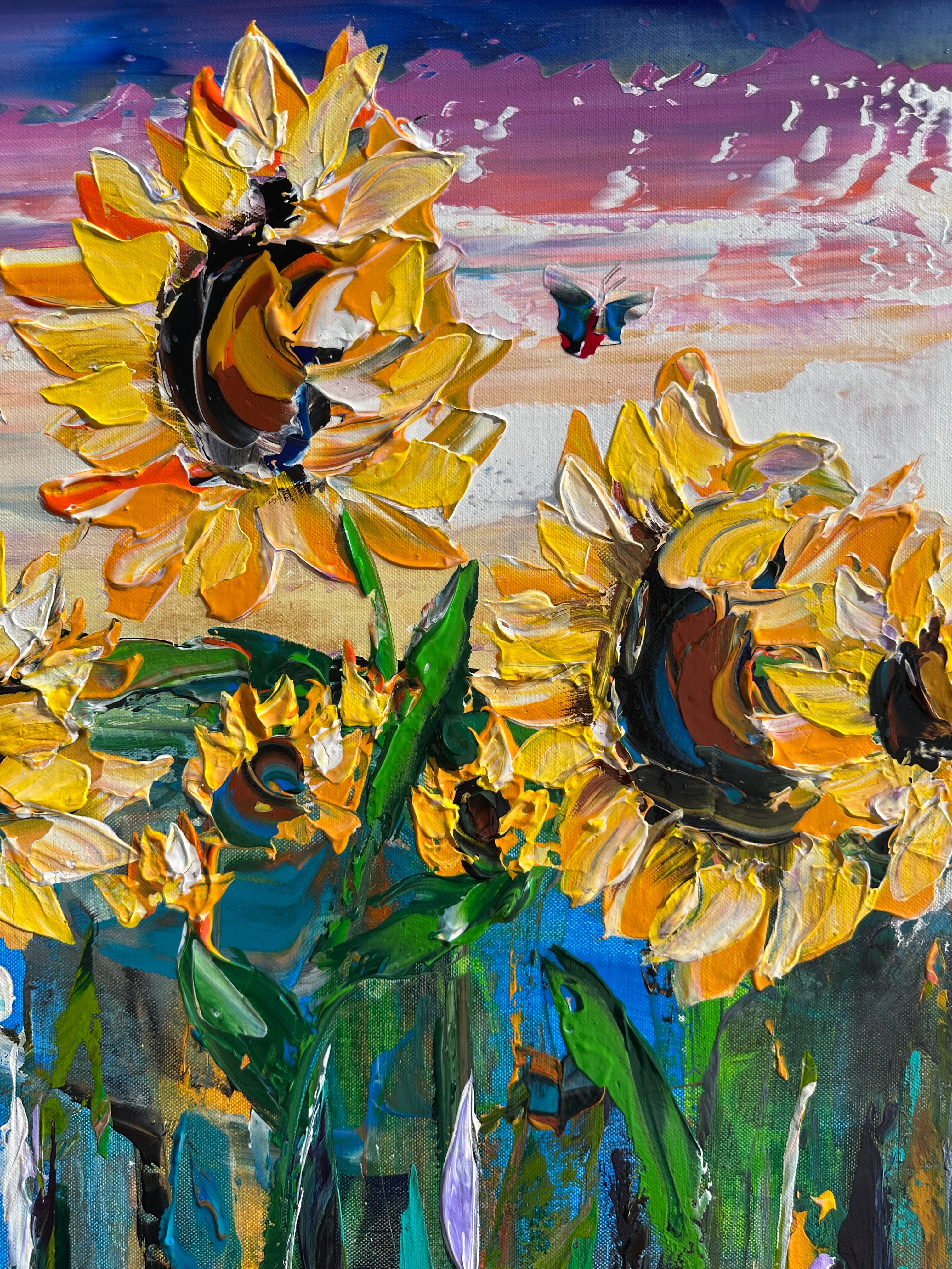 Sunflowers of the Night” Original Painting – Mirabela Gallery