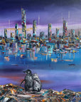 “Penguins at Twilight” Original Painting