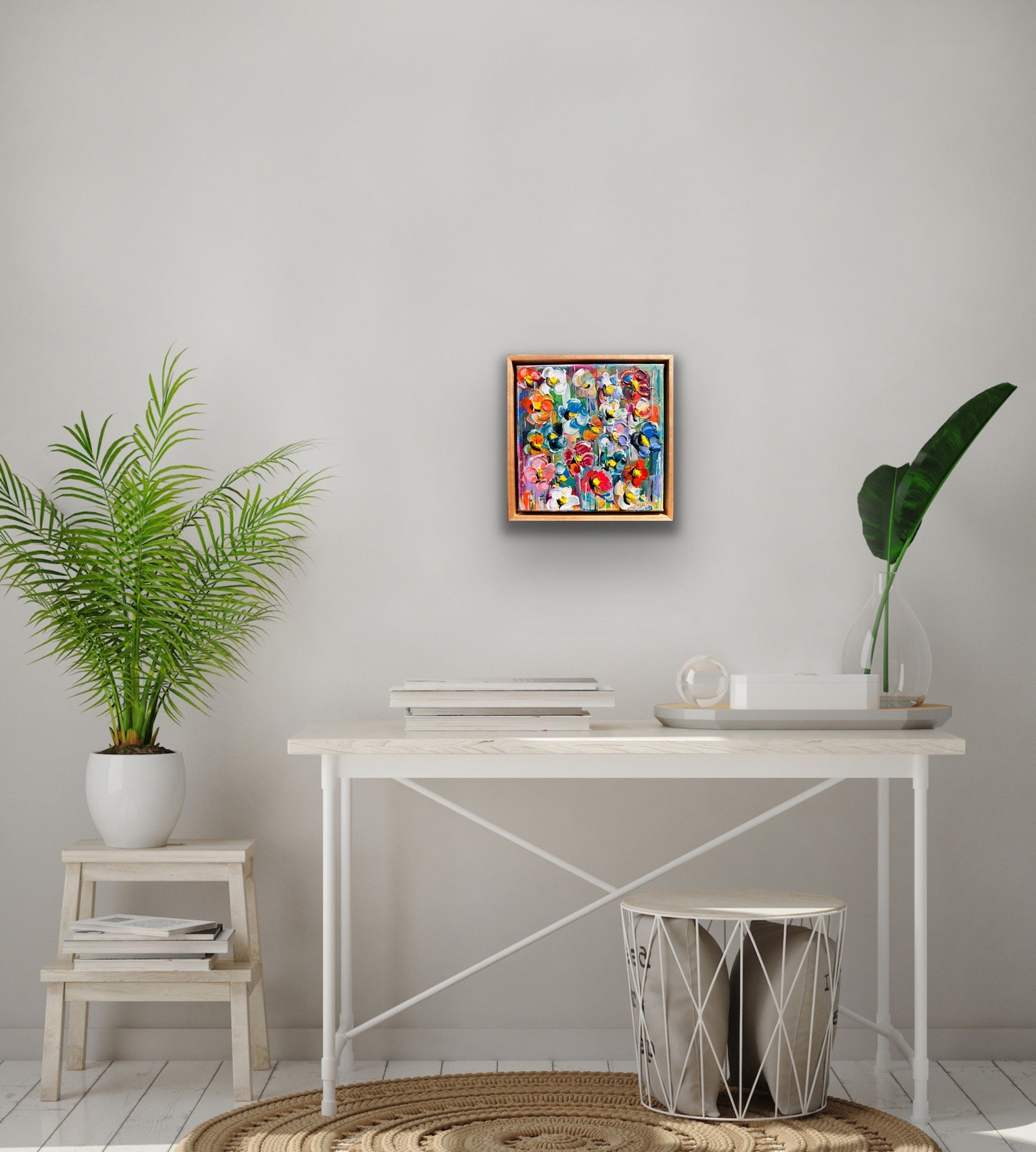 “Eternal Garden” Original Painting in Hardwood Float Frame